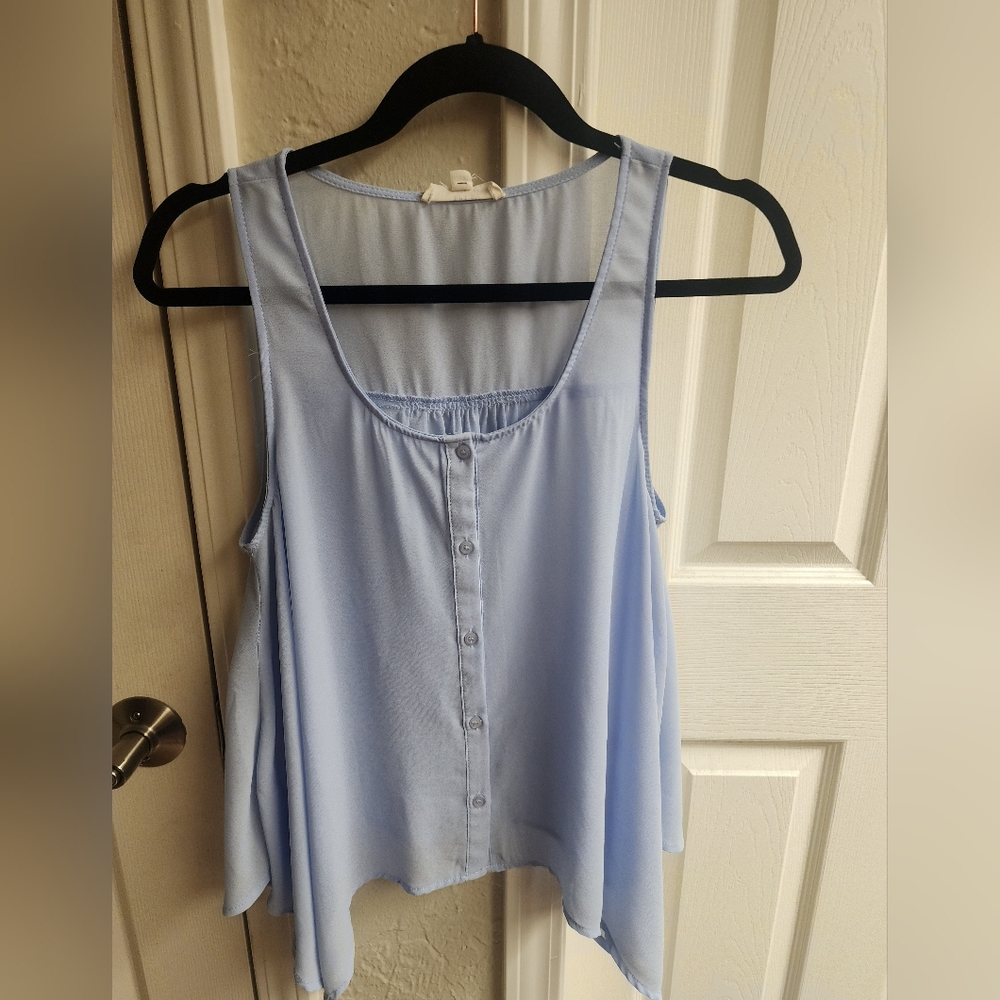 Soft baby blue sheer top
